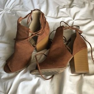 Open Toe Bootie with Ankle Tie